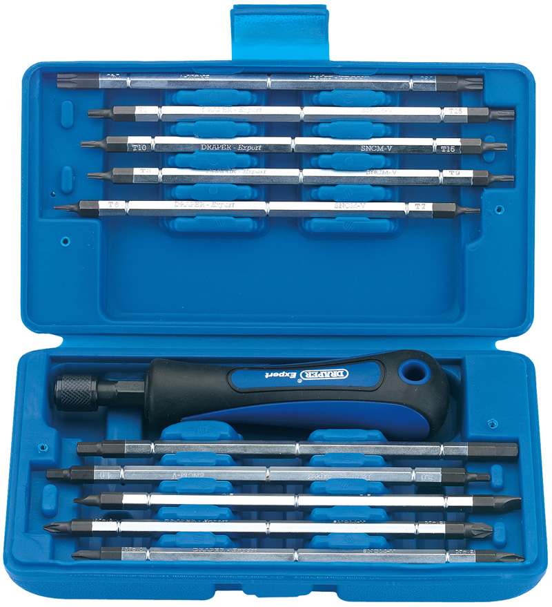 Expert 11 Piece Reversible Blade Screwdriver Set (giving 20 Tip Sizes) - 64672 