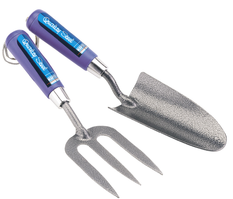 2 Piece Carbon Steel Heavy Duty Hand Fork And Trowel Set - 65960 