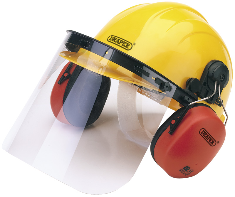 Safety Helmet With Ear Muffs And Visor - 69933 - SOLD-OUT!! 