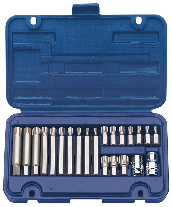 Expert 22 Piece 3/8" And 1/2" Square Drive M4-M14 Ribe Bit Set - 72088 