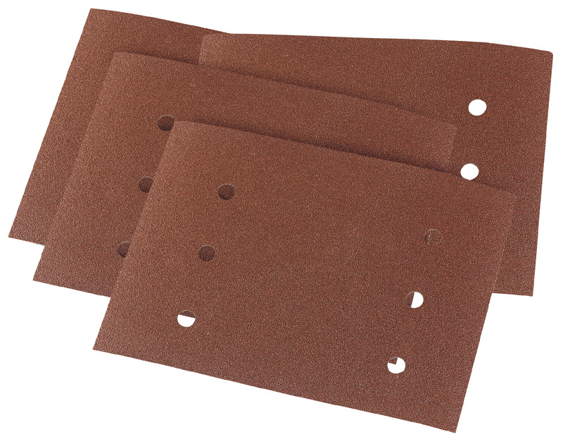 Ten 115 X 145mm Assorted Grit Aluminium Oxide Sanding Sheets - 73522 