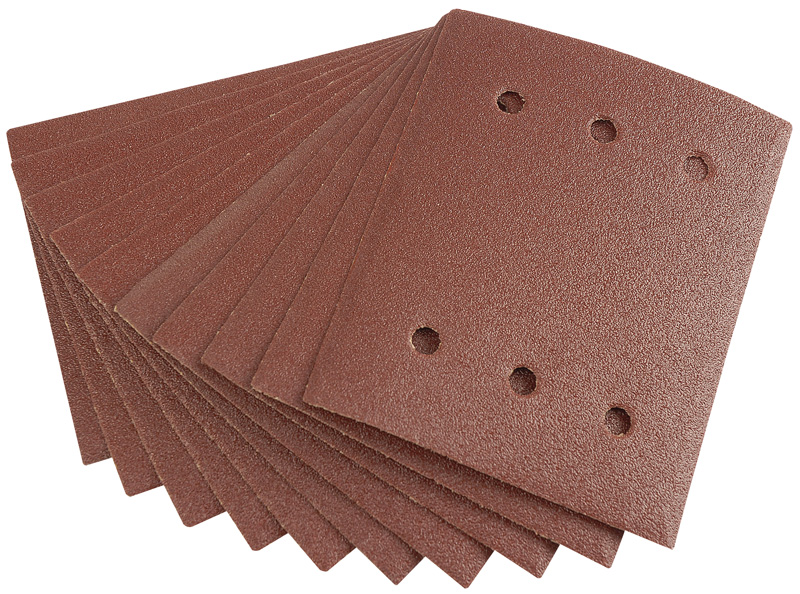 Ten 115 X 145mm 80 Grit Aluminium Oxide Sanding Sheets - 73524 