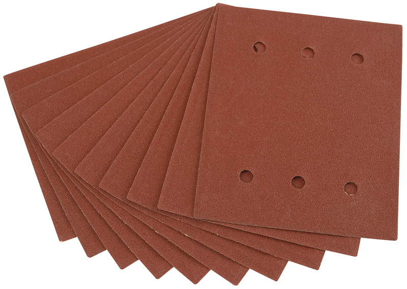 Ten 115 X 145mm 120 Grit Aluminium Oxide Sanding Sheets - 73526 