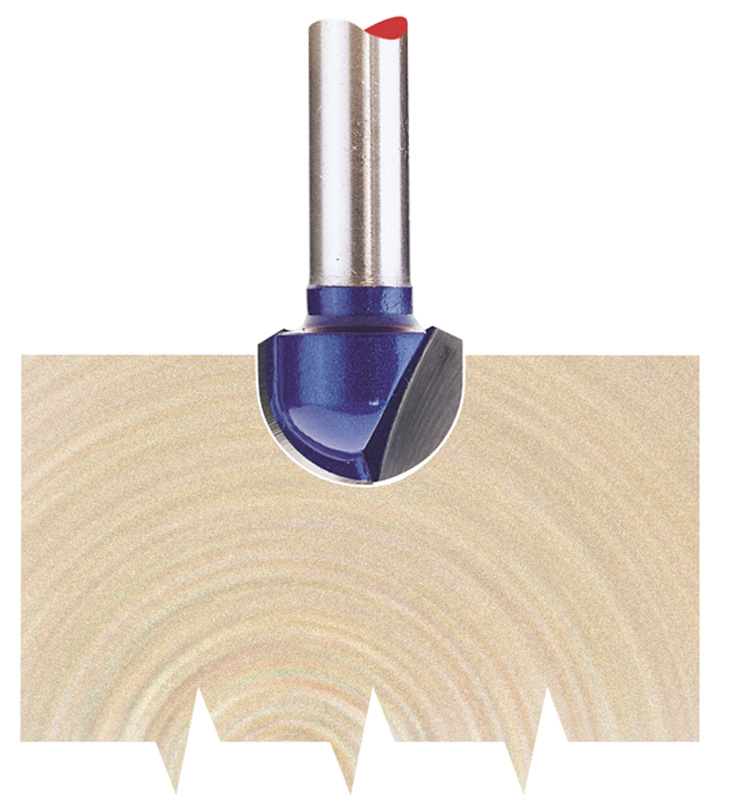 1/4" Core Box 12.7 X 6.35mm Radius TCT Router Bit - 75345 