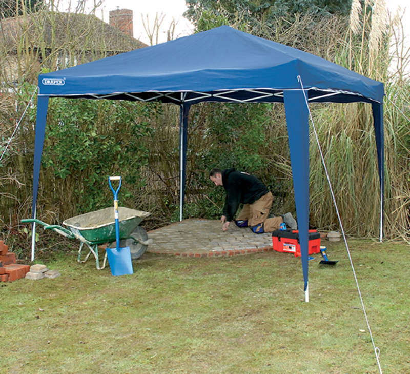 3m X 3m Blue Concertina Gazebo - 76940 