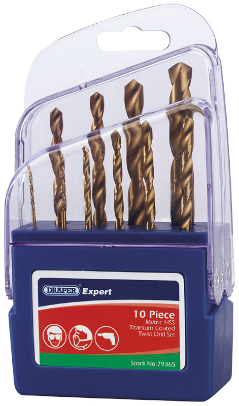 Expert 10 Piece Titanium Nitride Coated Metric Drill Set - 79365 