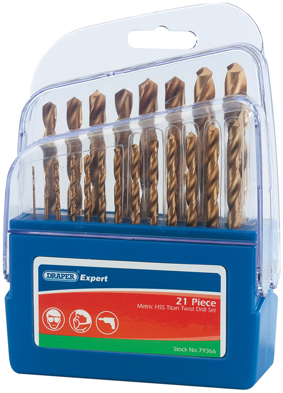 Expert 19 Piece Metric Titanium Nitride Twist Drill Set - 79366 