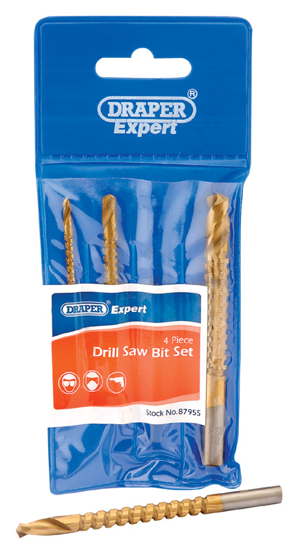 Expert 4 Piece Titanium Nitride Coated Drill Saw Set - 87955 