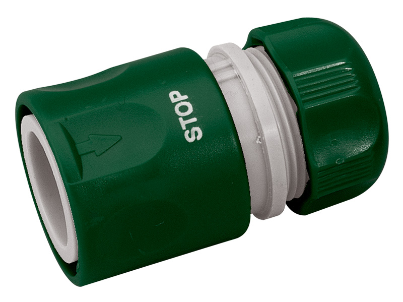 1/2" Garden Hose Connector With Water Stop Feature - 89384 