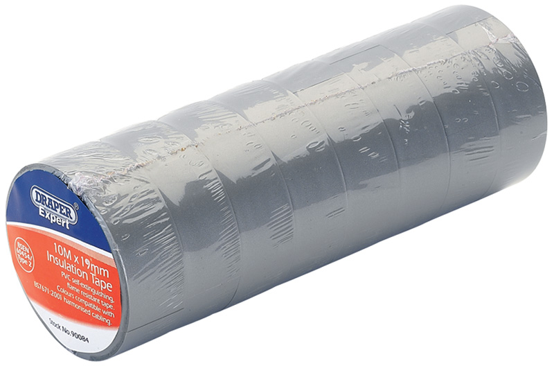 Expert 8 X 10m X 19mm Grey Insulation Tape To BSEN60454/TYPE2 - 90084 