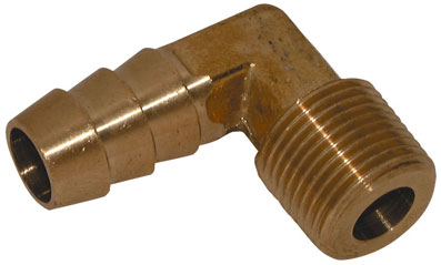 1/8" Mi BSPP x 1/4" (6mm) Brass Hose Tail Elbow - EHT-18-6