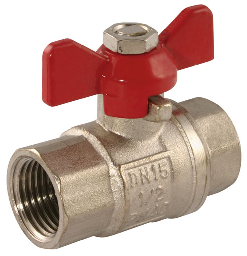 1" Fi Pro-Fit BSPP Red Butterfly Handle Ball Valve - EPS-101620 