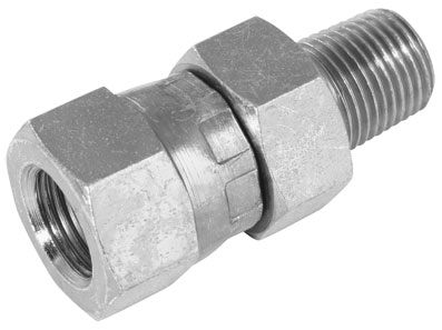 3/8" BSPT x 1/2" BSP MALE x FEMALE SWIVEL ADAPTOR - 01885