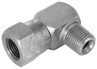 1/4" NPTF x 1/4" BSP SWIVEL MALE x FEMALE 90 ELBOW - 09400