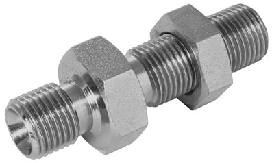 3/8" BSP x 1/4" BSP MALE x MALE BULKHEAD C/W LOCKNUT - 09513