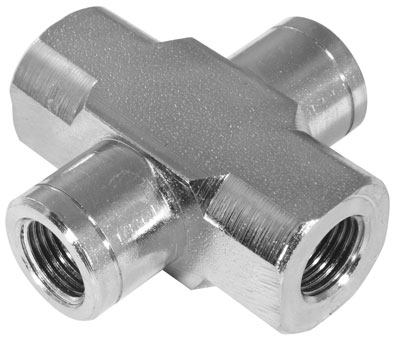 1/2" BSPP EQUAL FEMALE CROSS STEEL - 13022