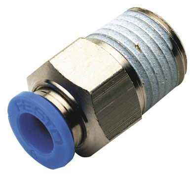 QS-B-1/4-8-20 8mm x 1/4" Mi EXTERNAL HEX PUSH IN CONNECTOR - 130919