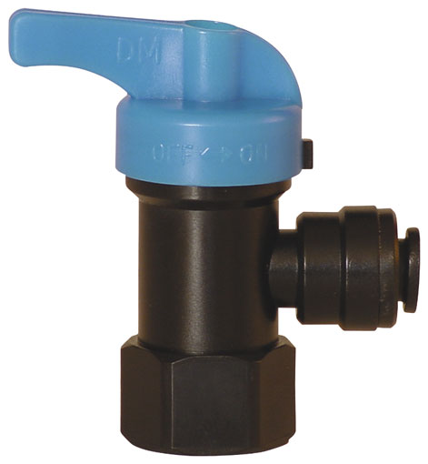 6mm x 1/4" BSPT FEMALE PUSH-IN PLASTIC BALL VALVE - 14350613