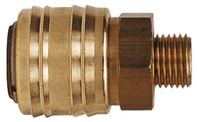 1/4" BSPT MALE COUPLING BRASS UNPLATED - 14KAAW13MPX