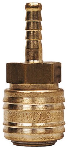 1/4" HOSE TAIL COUPLING BRASS UNPLATED - 14KATF06MPX