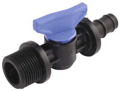 16mm ON BARB x 1/2" BSPP MALE BALL VALVE - 18560-3