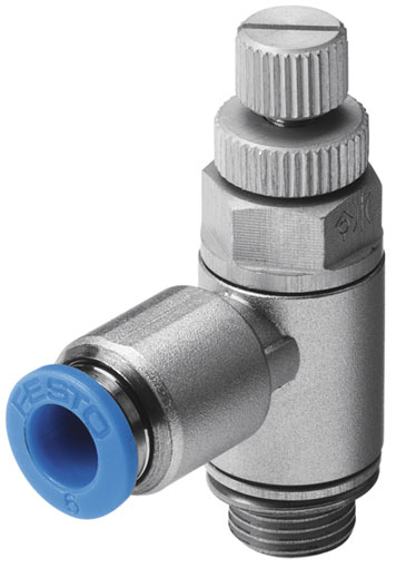 GRLA-3/8-QS-6-RS-D FLOW CONTROL VALVE G3/8" THREAD 6mm OD - 534341