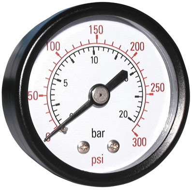 0-300 PSI 40mm STEEL GAUGE 1/8" BSPT BACK CONNECTION - 2018-1756