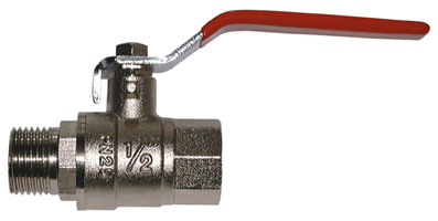 1/4" BSPP BALL VALVE MALE x FEMALE RED LEVER - 2024-1808