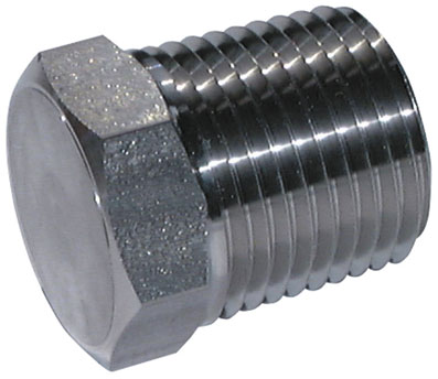 1/2" BSPT MALE PLUG 316 STAINLESTAINLESS STEEL STEEL HEX HEAD - 2025-2557