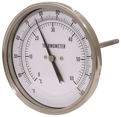 100mm TEMPARATURE GAUGE 0-60C BACK CONNECTION ENTRY - 2052-8816