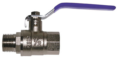 1/4" BSPP BALL VALVE MALE x FEMALE BLUE HANDLE - 2064-7889