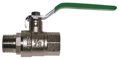 1" BSPP BALL VALVE MALE x FEMALE GREEN HANDLE - 2064-8002