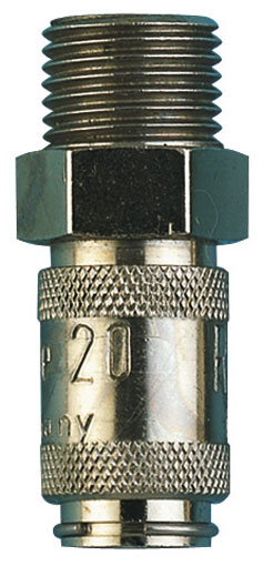 1/8" BSPP MALE COUPLING BRASS NICKEL - 20KAAW10MPN