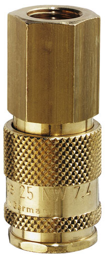 1/4" BSPP FEMALE COUPLING DS BRASS - 25KBIW13BPX