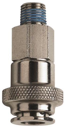 1/2" BSPT MALE COUPLING WITH FLANGE BRASS NICKEL PLATED - 25KDAK21BPNS
