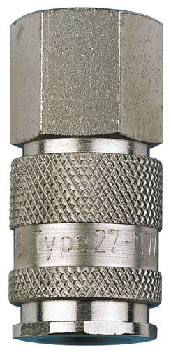 3/8" BSPP FEMALE COUPLING BRASS NICKEL - 27KAIW17MPN