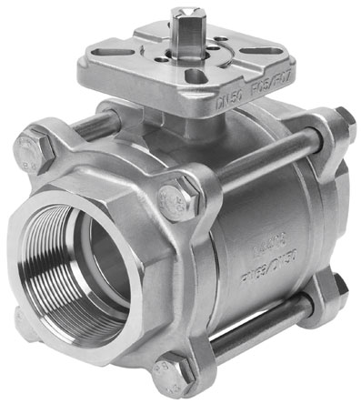 1/4" ISO 5211 MOUNT SCREWED STAINLESS STEEL BALL VALVE - 542843