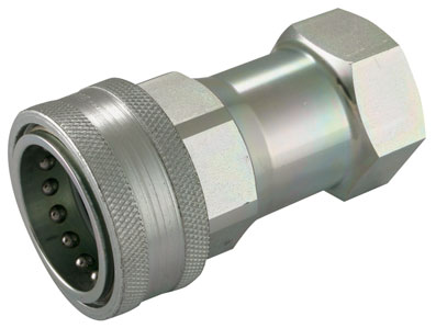 1" NPT FEMALE COUPLER VALVED ISO-A STEEL - 5601-16-16S