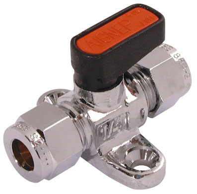 FOOT MOUNT GAS MINI BALL VALVE 8mm - 6500-8