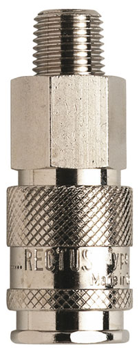 3/8" BSPT MALE COUPLING BRASS NICKEL - 95KSAK17BPN