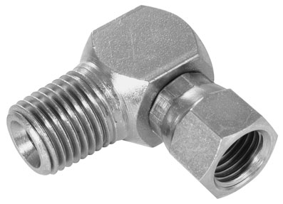 3/8" NPTF x 9/16" JIC SWIVEL MALE x FEMALE 90 ELBOW - 99001