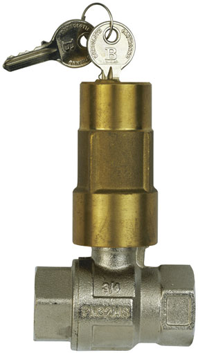 1/2" BSP FEMALE BRASS BALL VALVE LOCKING - BV77-12