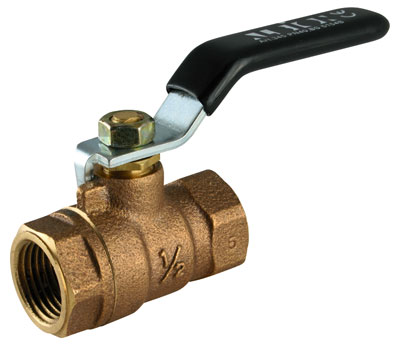 1" BSPT 2PC BZ BALL VALVE FEMALE x FEMALE LEVER - BVBZ345-1