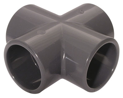 3/4" ID SOLVENT EQUAL CROSS ABS LGREY - CR33-34-ABS