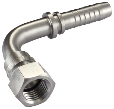 1.1/16" JIC FEMALE 90DEG x 1/2"OD STAINLESTAINLESS STEEL STEEL INSER - DKJ11/16-90-DN12