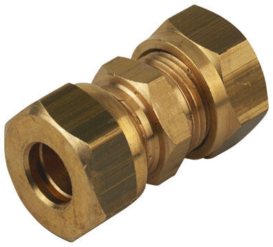 1/4" OD EQUAL BRASS COUPLING - EEC14