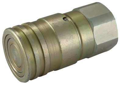 1/4" BSP FEMALE COUPLER FLAT FACE STEEL - FD89-1006-04-04