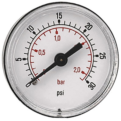 0-15 PSI 40mm ABS GAUGE 1/8" BSPT BACK CONNECTION - G40-01R