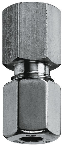 18mm OD x 1/2" BSPP FEMALE STUD COUPLING (LL SERIES) - GAV18LR-1.4571