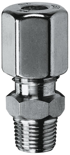 4mm OD x 1/8" BSPP FORM B MALE STUD COUPLING (LL SERIES) - GEV4LLR-1.4571